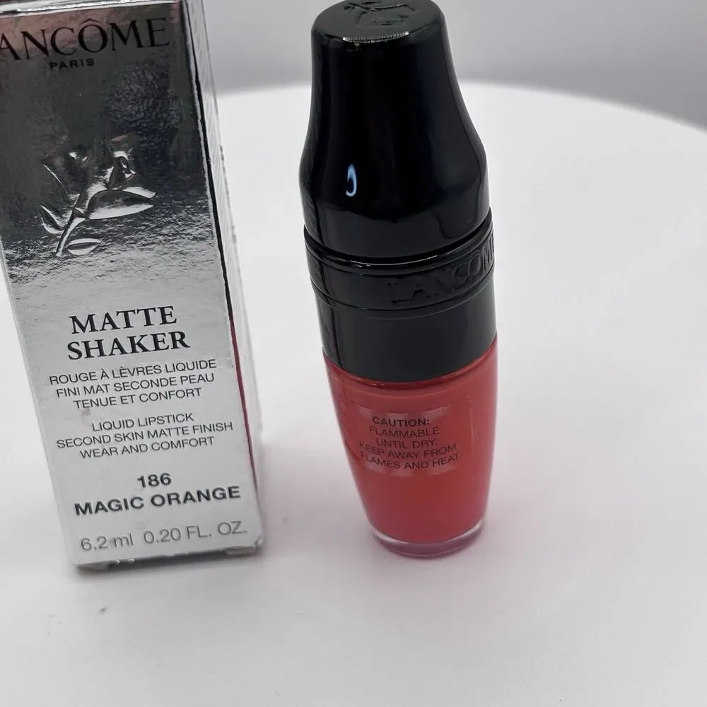 Lancome Matte Shaker Liquid Lipstick 186 Magic Orange - FULL SIZE NIB